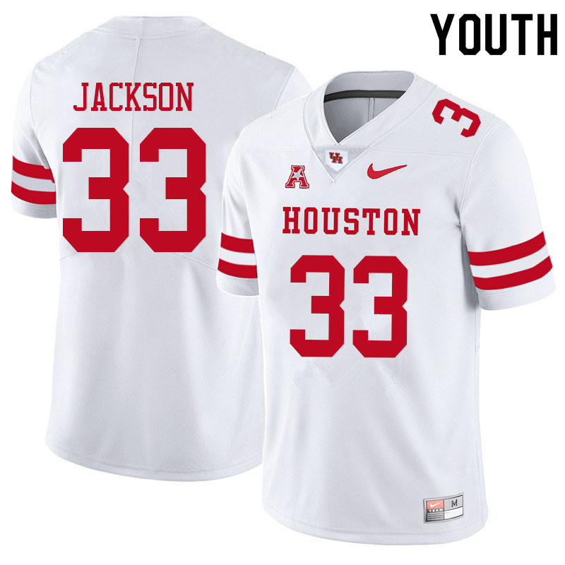 Youth #33 Taijon Jackson Houston Cougars College Football Jerseys Sale-White